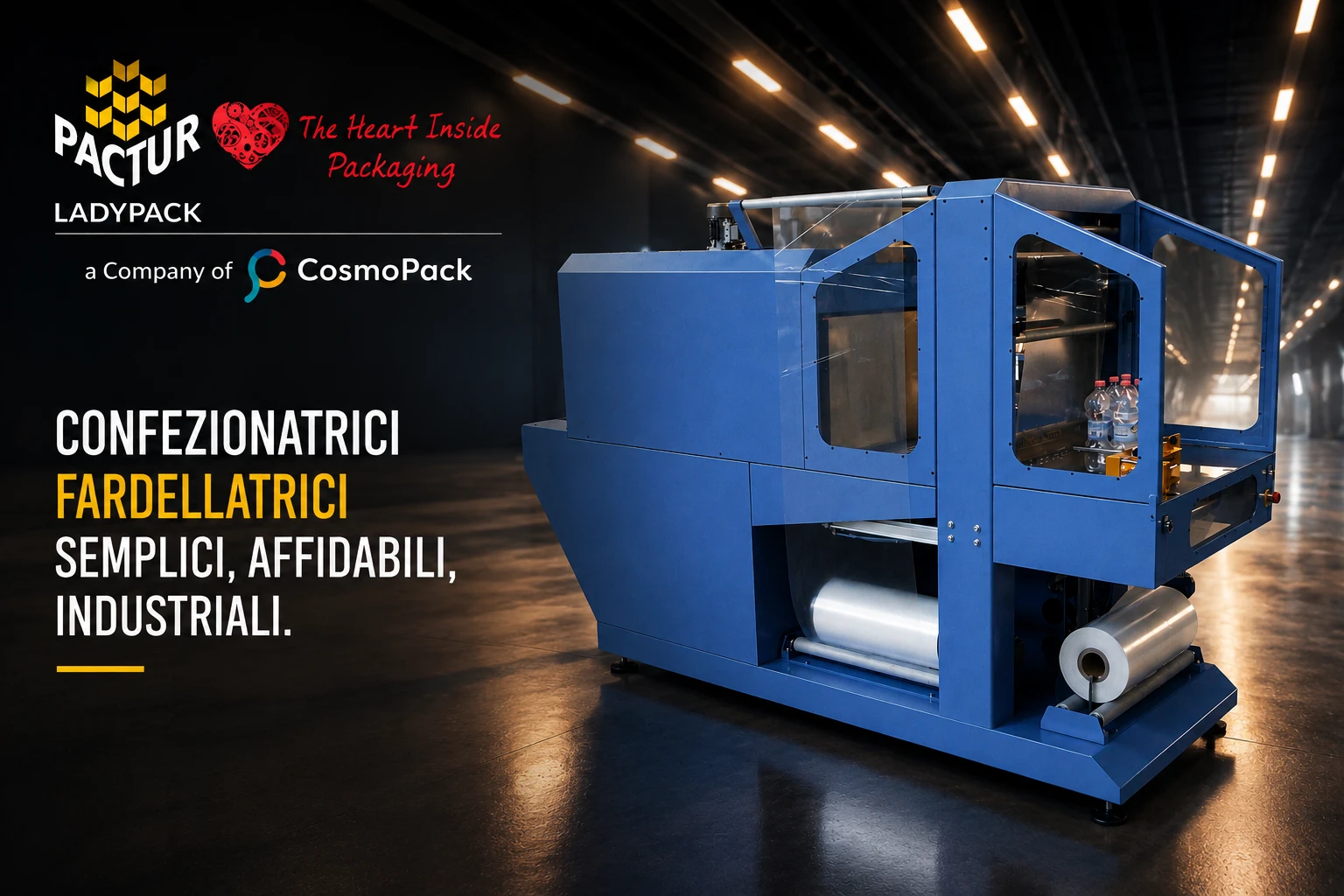 Fardellatrice automatica Ladypack integrata in linea di confezionamento